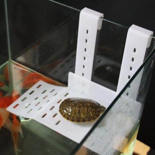 Acrylic Tortoise Drying Platform Brazil Water Turtle Floating Island Turtle Tank Aquarium Amphibian Hook Drying Platform