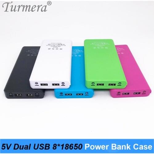 Battery Box 5V 8*18650 Power Bank Dual USB Mobile Phone Charger DIY Shell Case Suggest NCR18650B HG2 18650 Battery to DIY
