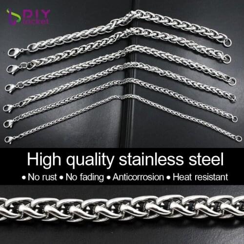 316 Stainless Steel Chain Bracelet Punk Link Chain Men Bracelet DIY Jewelry LSSB03