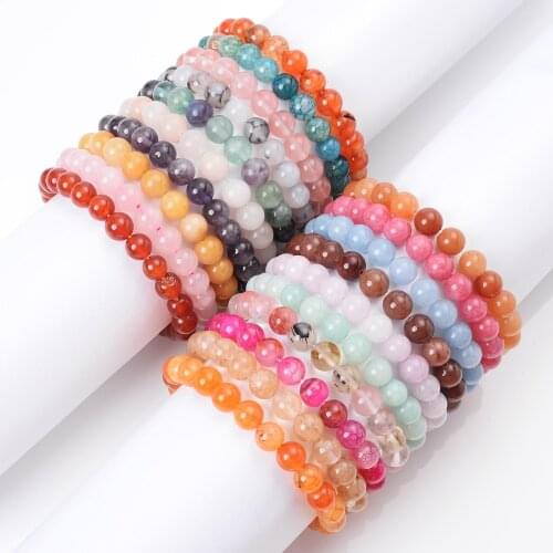 8mm Natural Stone Bracelet Amazonite Crystal Agates Aventurine Reiki Yoga Healing Bead Bracelet for Women Men Charm Jewelry Gift