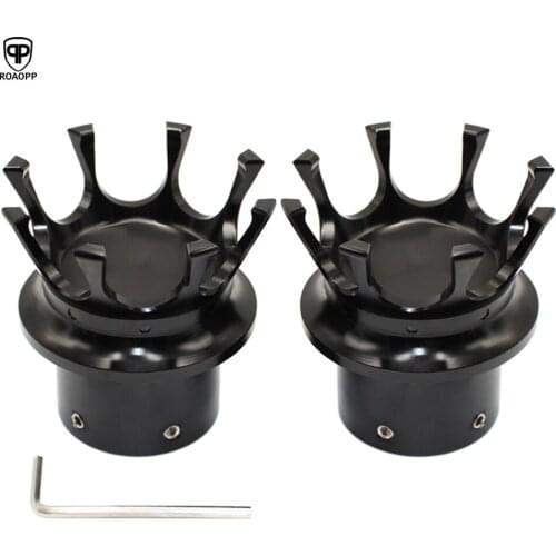 ROAOPP Motorcycle Front Axle Nut Covers Bolt Cap Chrome Black Crown For Harley Sportster XL883 XL1200 Dyna Touring Aluminum