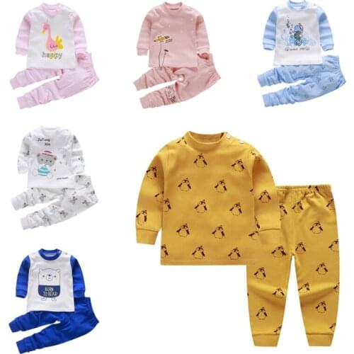 Children Pajamas Baby Clothing Set Kids Cartoon Sleepwear Autumn Cotton Nightwear Clothes Boys Girls Pyjamas Pijamas Set 0-7year