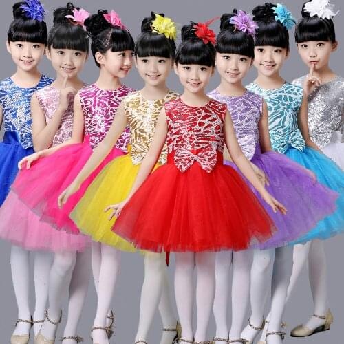 8 Colors Kids Dance Dress Modern Ballet Dancewear Outfits Girls Hip Hop Costumes Ballroom Party Stage Dance Clothing for Child
