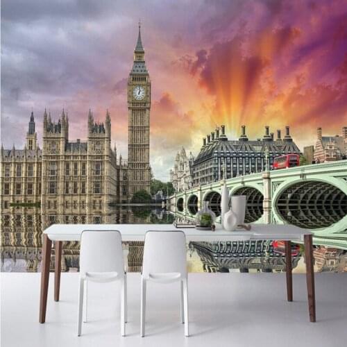 Photo wallpaper Custom European style beauty London Big Ben building mural living room TV background wallpaper
