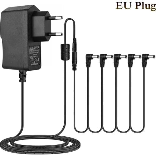 9V Power Adapter Cable for Guitar Effects Pedal Keyboard Power Supplies Tip-Negative 5 Way Daisy Chain Cables
