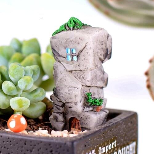 Stone Castle Mini House Miniatura Fairy Garden Aquarium Ornament Craft Decor Miniature Dollhouse Home Decoration DIY Accessories