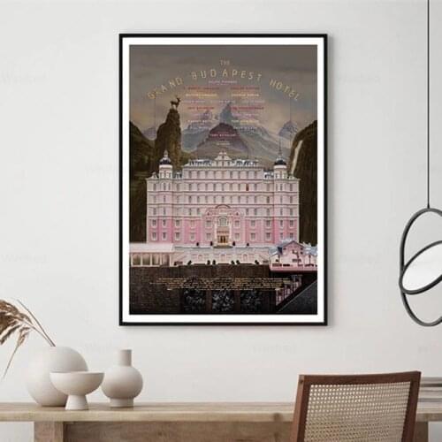 The Grand Budapest Hotel Movie Poster Classic Comic Painting Canvas Prints Wall Art Picture for Living Room Bedroom Decor Gift