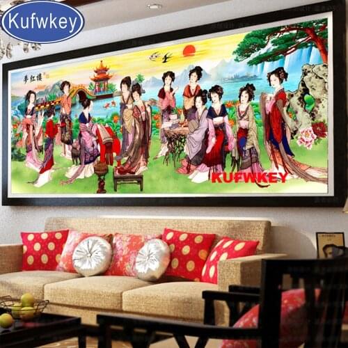 China famous books movie Retro beauty diamond embroidery Round Diamond Full rhinestone Diamond painting cross stitch,needlework