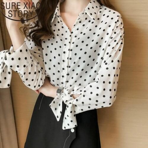 Fashion women blouse and tops 2021 chiffon blouse women shirt short sleeve dot womens clothing Square collar blusas 1533 45