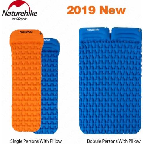 Naturehike 2019 New Outdoor Camping Inflatable Mattress Moisture-Pad Utralight Air Mat With Pillow Sleeping Pad Portable Mat