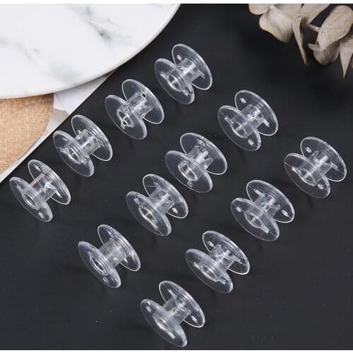 New Arrival 10Pcs/Lot Sewing Machine Bobbin Spools Plastic Clear Empty Transparent Bobbin For Home Sewing Accessories Convenient