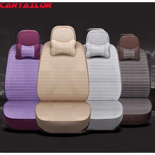 CARTAILOR New Flax & Ice Silk Styling Car Seat Cover for Land Rover Range Rover Velar 2017 2018 Full Set Seat Covers & Supports
