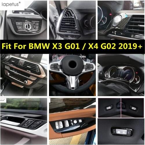 AC Air Panel Head Light Window Lift Cover Trim Carbon Fiber Interior For BMW X3 G01 2018 - 2021 X4 G02 2019 - 2021 Accessories