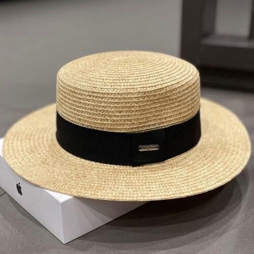 WeMe Panama Hat Summer Beach Hat Female Casual Women Flat Brim Hats 2021