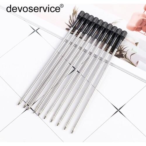 10pcs Large Diamond Pen Refill Metal Ballpoint Refill Student Stationery Writing Smooth 1.0mm Black Blue Two Kinds Of Ink Refill