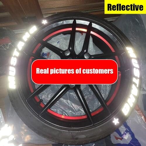 Reflective Strips Tire Letter Sticker DIY Personality Tire 26 letters English Number Modification of Wheel Hub Decorative