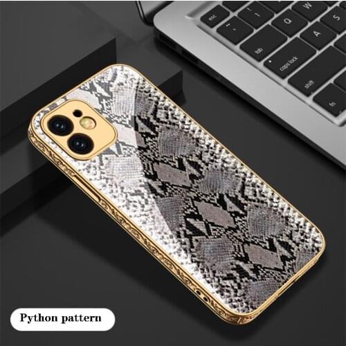 WU JUNZE New Glass Couple Personality Trendy Brand Embossed Iphone12 pro 12Promax Case Electroplating Protective Cover 12 Shell