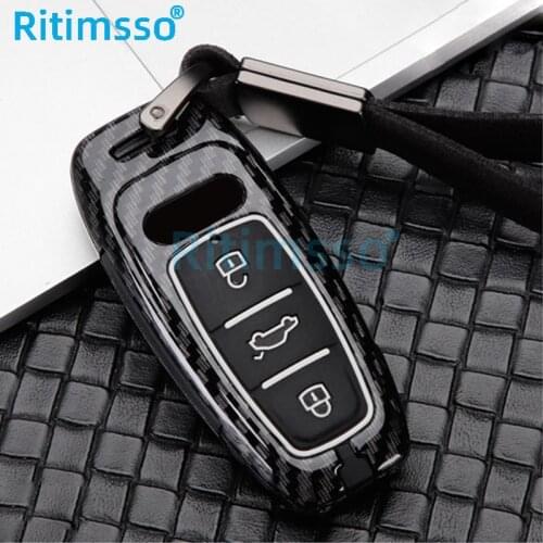 Zinc Alloy Key Cover Case Protector For Audi A3 2021 A6L A7 A8 Q8 E-tron C8 D5 2019 2020 Car Key Cover Holder Skin