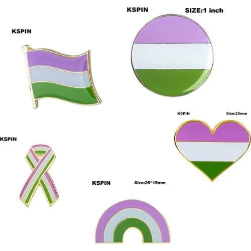 Genderqueer Pride LGBT Pride Badge Lapel Pin Brooch