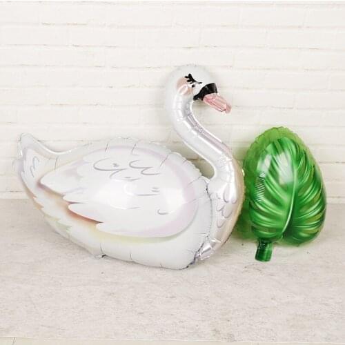 1Pc Big White Swan Balloon Happy Birthday Party Decorations Kids Toys Baby Shower Holidays Wedding Halloween Foil Globos