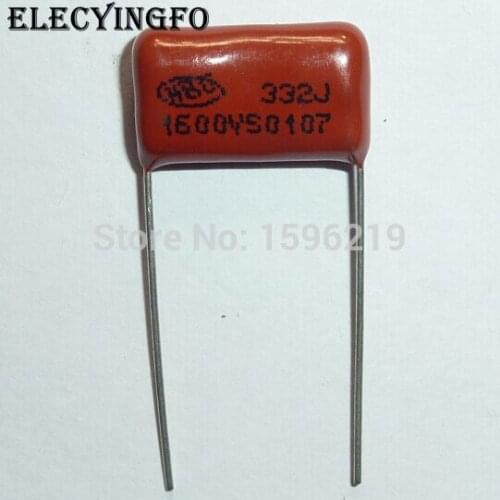 100pcs CBB capacitor 332 1600V 332J 1.6KV 3300pF 3.3nF P15 CBB81 Metallized Polypropylene Film Capacitor