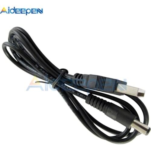 2Pcs 80cm USB 2.0 Male A To DC 5.5mm x 2.1mm 5.5 x 2.1 USB to Power Line Cable MCU Power Supply Connector