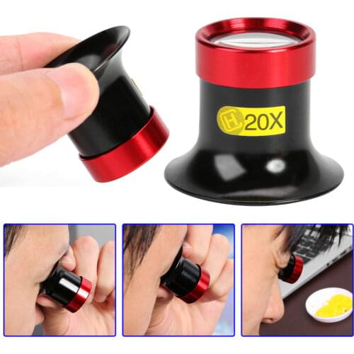 20X LED Light Eye Loupe Magnifier Jewelry Watchmakers Watch Repair Tool Monocular Glass Magnifier Watch Jewelry Repair Lens Tool
