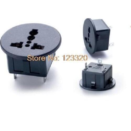 5pcs/lot Round universal AC utility power socket outlet SS - 801 -1 black three batch