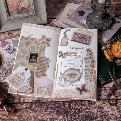 8pcs Washi Sticker Plants Stamp Sticker Scrapbooking Sticker Vintage Sealing Sticker Planner Stickers Retro Decoration For Diary