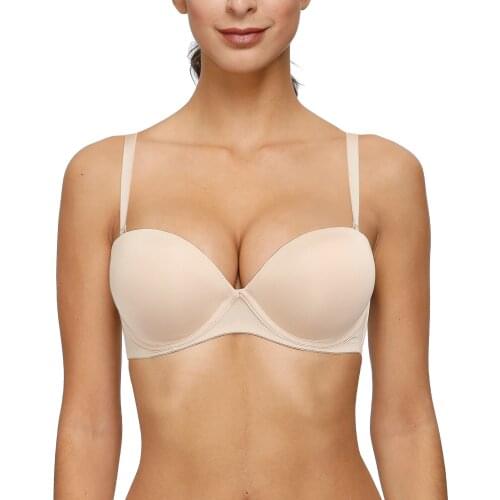 YBCG Push-up Women Bra Thick Padded Add 2 Cup Gather Strength Underwear Convertible Straps Backless Multiway Bras for Women