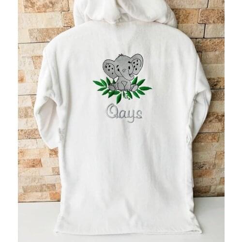 Jaju Baby Handmade, Elephant Embroidered - Custom Baby Bathrobe