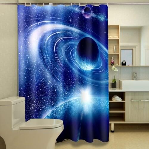 Cosmic sky scenery Pattern Polyester Fabric Waterproof Shower Curtain Eco-Friendly Bathroom Curtain Home