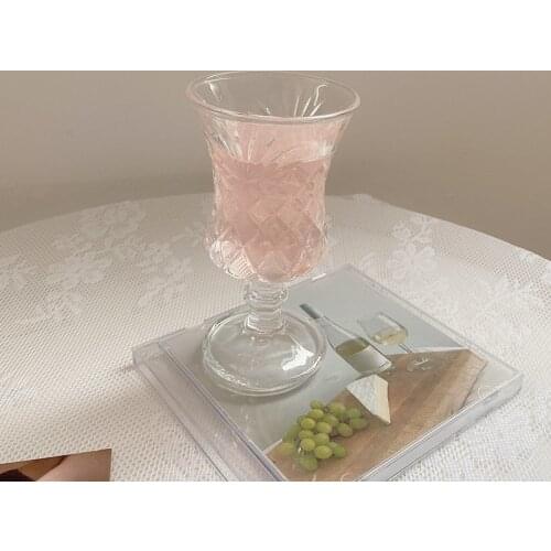 CuteLife Small Transparent Glass Coffee Cup Goblet Whiskey Cocktail Wine Glass Reusable Dessert Vintage Wedding Drinking Glass