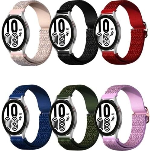 87HA Nylon Bracelet Wristband For -Samsung -Galaxy watch 4 classic strap For -Samsung -Galaxy watch 4 bands Weave Loop Correa