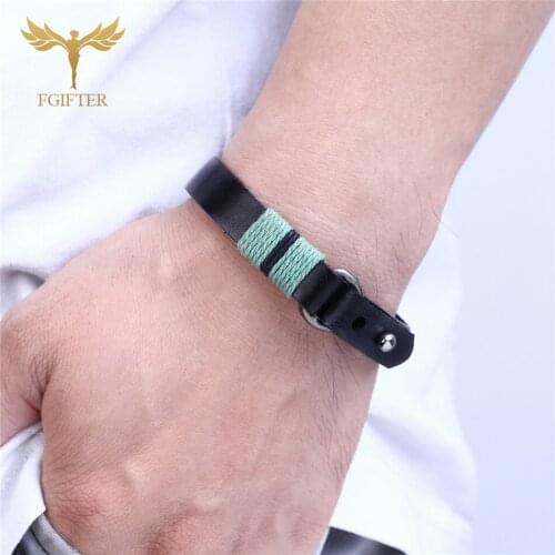 Charm Mens Black Leather Bracelet Braided Rope Casual Simple Wrist Jewelry Boyfriend Birthday Giftpulseras hombre