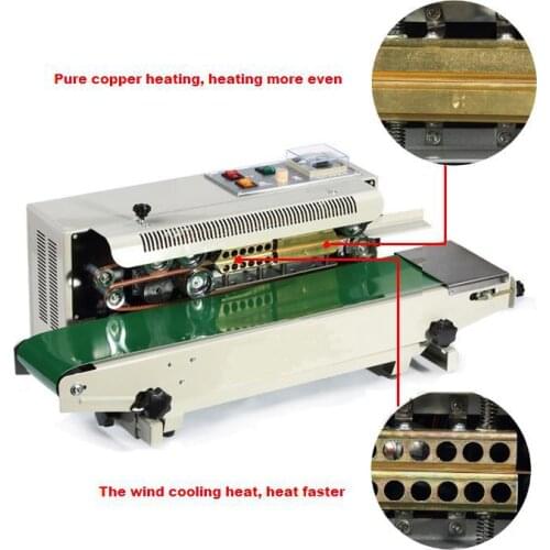 Plastic Bag Soild Ink Continuous Band Sealer, Automatic film sealing machine, Sealing Machine