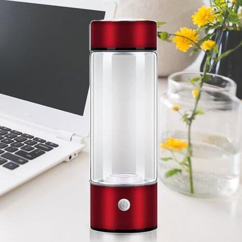 Durable Anti-slip Glass Hydrogen Generator Water Bottle USB Rechargeable