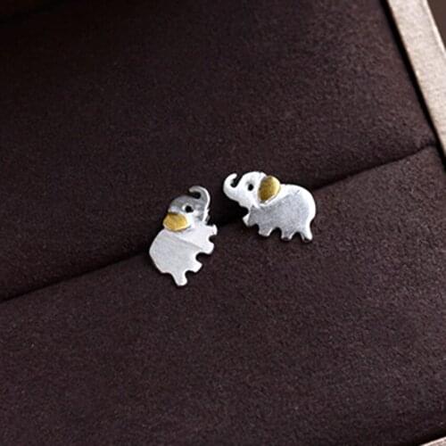 Daisies 1pair 925 Sterling Silver Lucky Elephant Stud Earring For Women Girls Lovely Animal Earrings Jewelry For Christmas Gifts