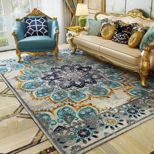 Ethnic style American Country Retro Luxury Living Room Carpet Coffee Table Mat Home Nordic Bedroom Full Room