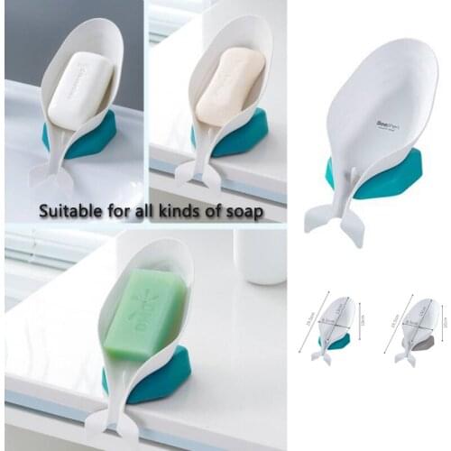 Self-priming Non-perforated Soap Box Drainage Bathroom Plastic Soap Holder Ventilated Dolphin-shaped Household Storage Tray
