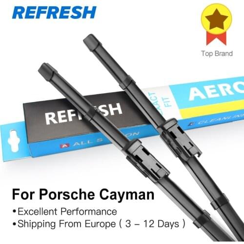 REFRESH Wiper Blades for Porsche Cayman Fit Hook Arms / Push Button Arms Car Model Year From 2005 to 2017
