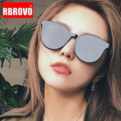 RBROVO Retro Sunglasses Women 2021 Fashion Cateye Sunglasses Women Luxury Brand Sun Glasses Women Big Vintage Oculos De Sol