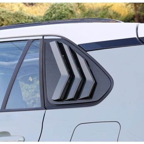 ABS Carbon Fiber Car Window Triangle Trims Styling For Toyota RAV4 RAV-4 XA50 2019 2020