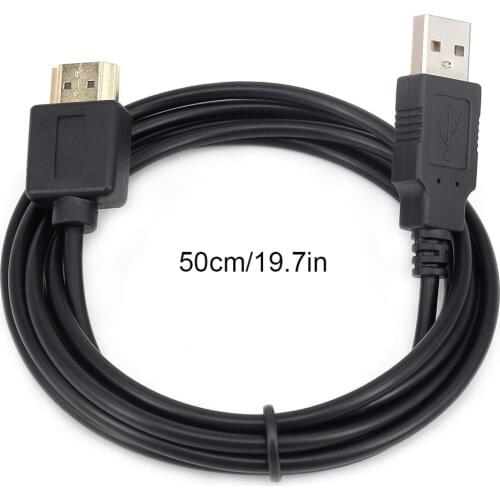 50cm Laptop PC USB Power Cable To HDMIMale To Male Charger Charging Cable Splitter Adapter For Smart Device HDMICables