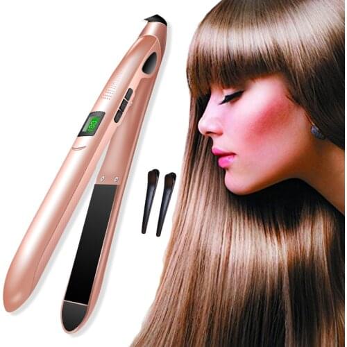 Flat Iron Electric Hair Straightener Hot Comb Ceramic Fair Straightening Irons Curler 2 in 1 Hair Curling Irons Flat Styling