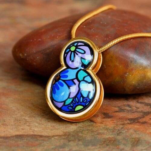 Splendid four seasons new Cloisonne jewelry enamel Three-dimensional gourd necklace pendant for woman fashionable woman pendant