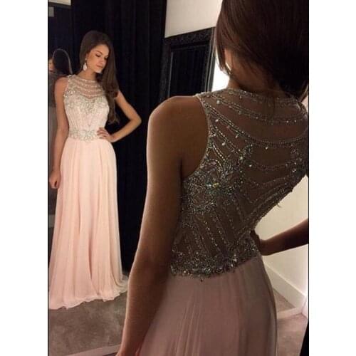 Gorgeous Evening Gowns with Beads A-line Long Party Dress for Special Occations