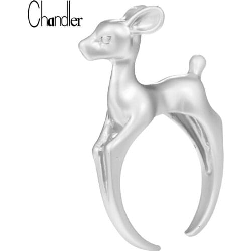 Big Promotion Gold Plating 3D Bambee Deer Anlter Ring Animal Open Jewelry For Women Knuckle Finger Anillos Fine Jesery