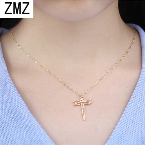 ZMZ 30pcs 2019 Europe/US fashion Hollow out a dra pendant cute necklace gift for mom/girlfriend party gold/silver jewelry