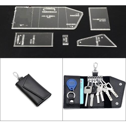 1set Acrylic Clear LeatherTemplate Handmade Keychain Card Stencil Template DIY Leathercraft 6.5*10.5*1cm